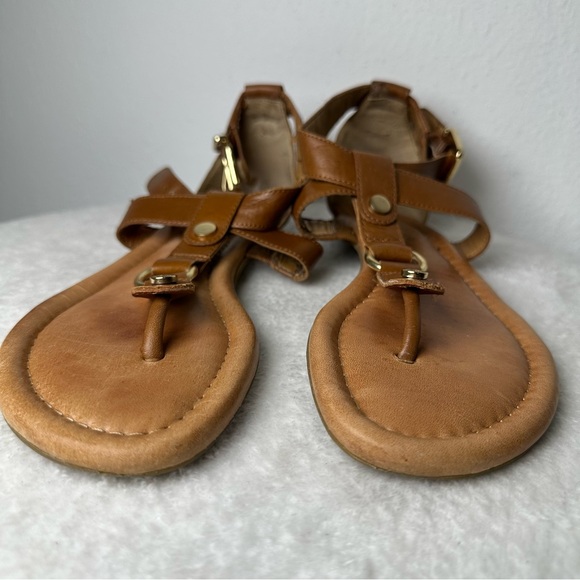 ANTONIO MELANI Tan Leather Buckle Sandals - Picture 4 of 12